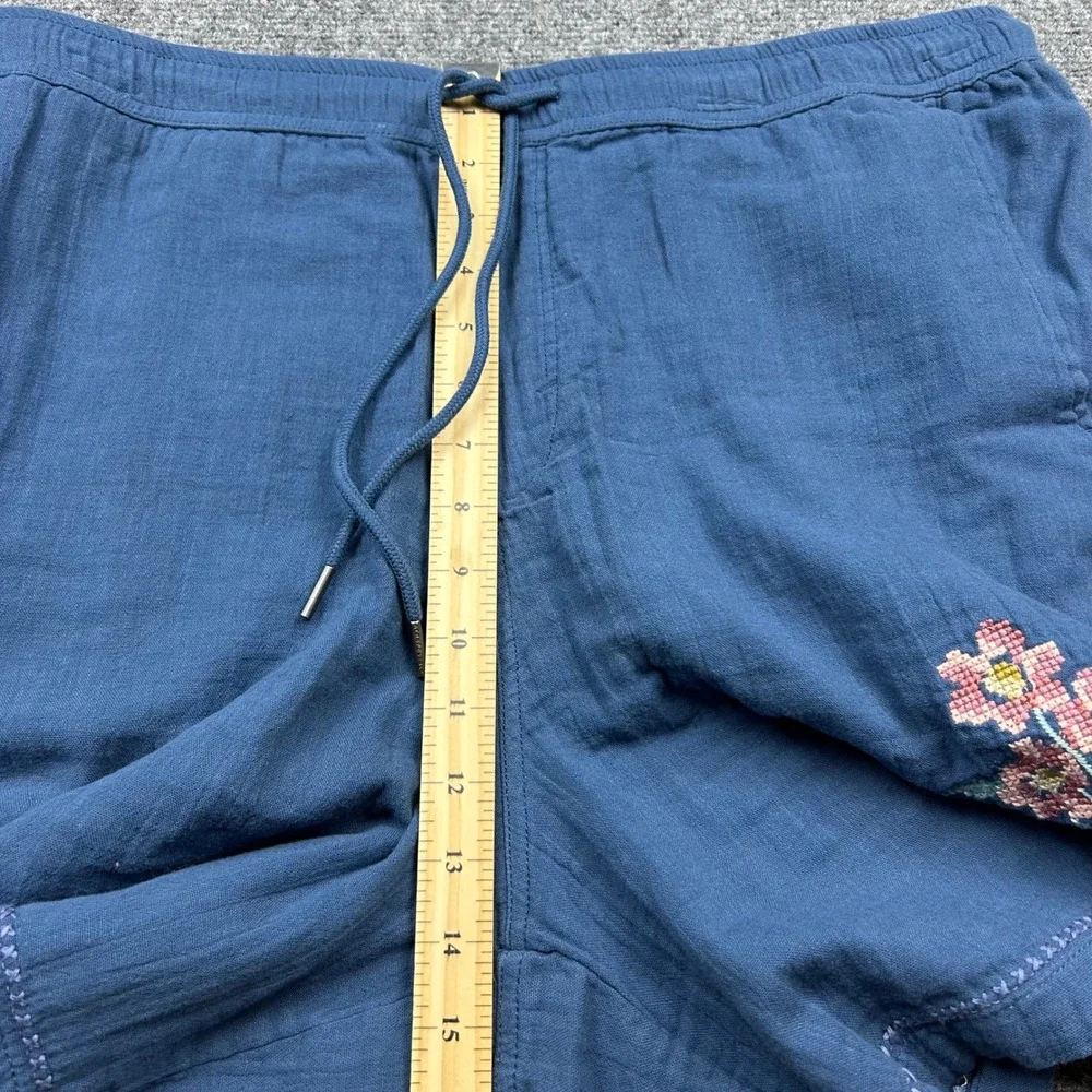 Aeropostale Shorts Mens XL Blue All Day Jogger Floral Embroidered 7 Inseam